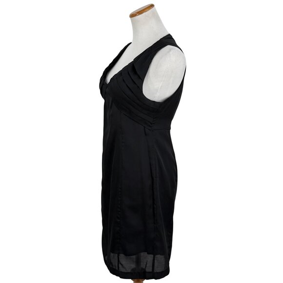 Y2K NWT Esley Black Sleeveless Pleated Dress | Preppy Office Siren Corpcore LBD - Picture 10 of 15